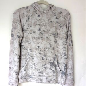 Athleta Girl Tie-Dye Hoodie Sweatshirt Gray White Pullover – Girls XXL 16